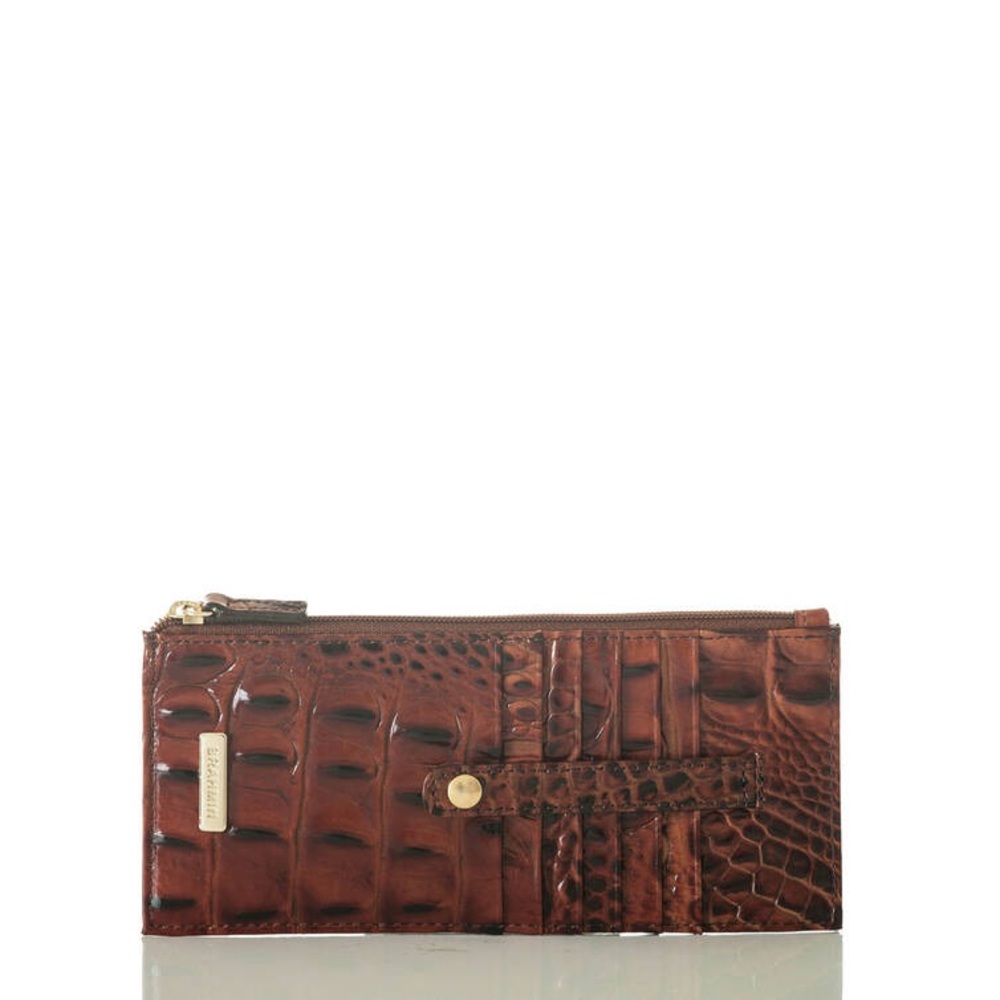 Brahmin pecan credit card wallet